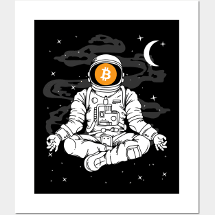 Astronaut Yoga Bitcoin BTC Coin To The Moon Crypto Token Cryptocurrency Blockchain Wallet Birthday Gift For Men Women Kids Posters and Art